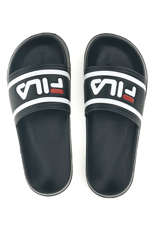 Schwarze Gummislipper mit Fila Morro Bay Logo