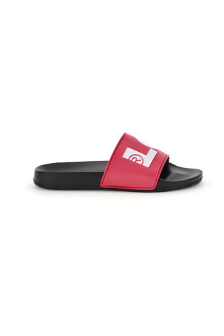 Ciabatte da piscina nere e fucsia con logo Levi's VPOL0241S