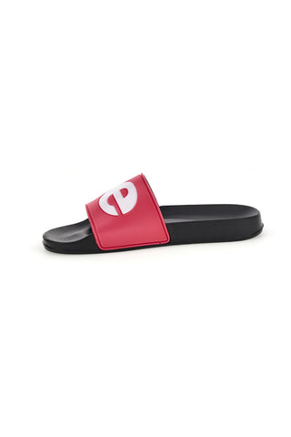 Schwarze und fuchsiafarbene Badelatschen mit Levi's-Logo VPOL0241S