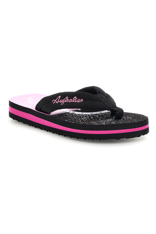 Schwarze und pinke Flip-Flops mit Australian-Logo AU24W408