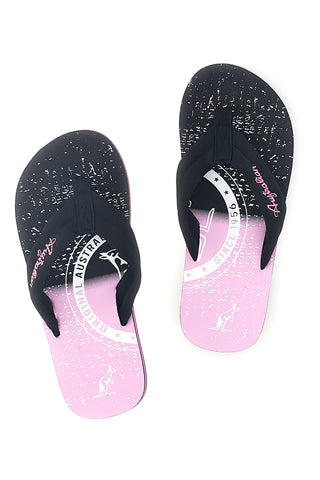 Schwarze und pinke Flip-Flops mit Australian-Logo AU24W408