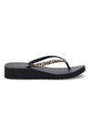 Infradito nera con dettaglio animalier Superga S24T203
