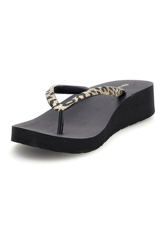Infradito nera con dettaglio animalier Superga S24T203