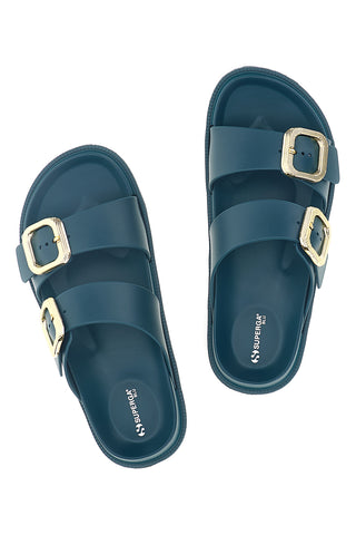Petrol Pantoffel mit doppelter Schnalle Superga S87Y832