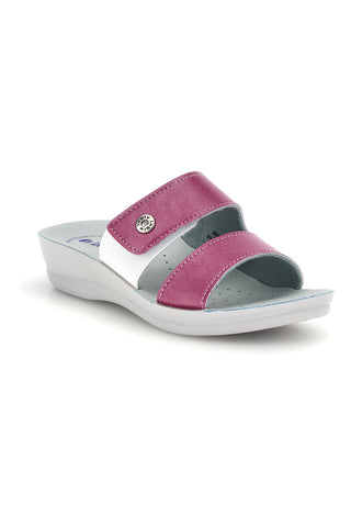 Fuchsia und weiße Hausschuhe mit anatomischem Fußbett Inblu 63 VR