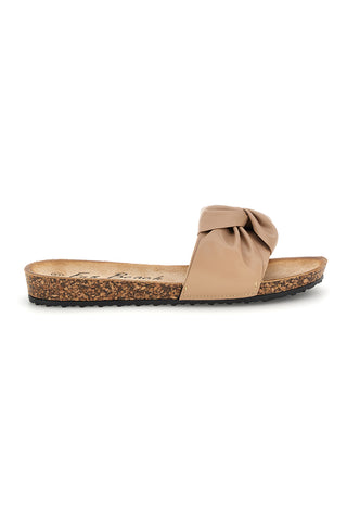 Ciabatte beige con fascia annodata Fun beach 18107