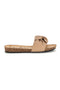 Ciabatte beige con fascia annodata Fun beach 18107