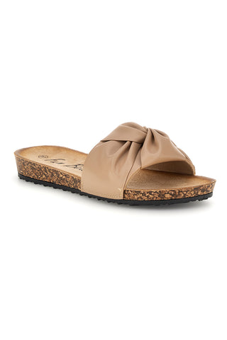 Ciabatte beige con fascia annodata Fun beach 18107
