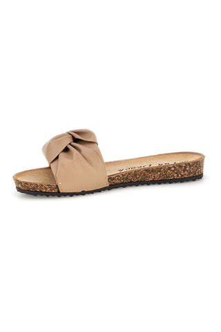 Ciabatte beige con fascia annodata Fun beach 18107