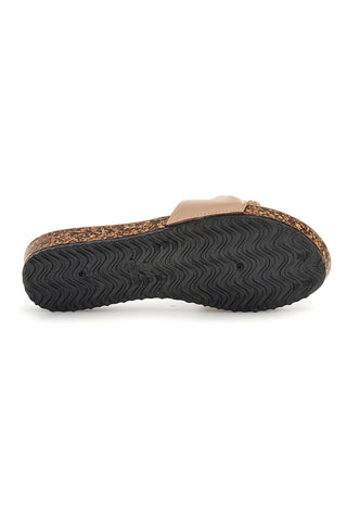 Ciabatte beige con fascia annodata Fun beach 18107