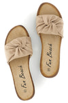 Ciabatte beige con fascia annodata Fun beach 18107