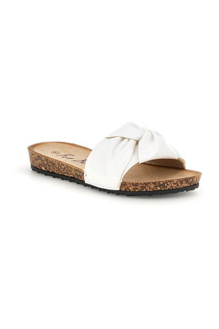 Ciabatte bianche con fascia annodata Fun beach 18107