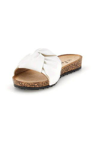 Ciabatte bianche con fascia annodata Fun beach 18107