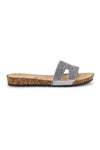 Ciabatte argento con brillantini Fun beach 18103