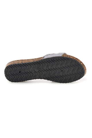 Ciabatte argento con brillantini Fun beach 18103