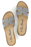 Ciabatte argento con brillantini Fun beach 18103
