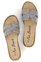 Ciabatte argento con brillantini Fun beach 18103