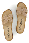 Ciabatte beige con brillantini Fun beach 18103