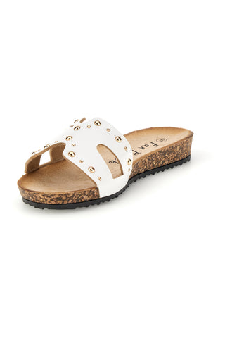 Ciabatte bianche con borchie Fun beach 18108