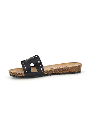 Ciabatte nere con borchie Fun beach 18108