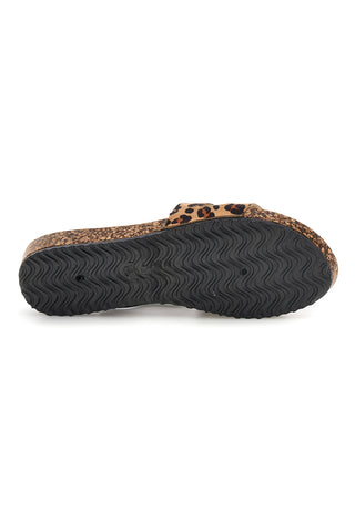 Ciabatte beige con stampa animalier Fun beach 181010