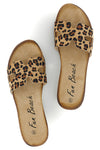 Ciabatte beige con stampa animalier Fun beach 181010