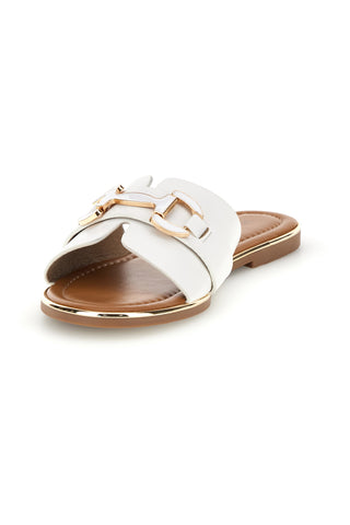 Ciabatte bianche con morsetto Fun beach 15601