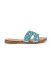 Ciabatte turchesi con pietre, brillanti e conchiglie Fun beach 15603