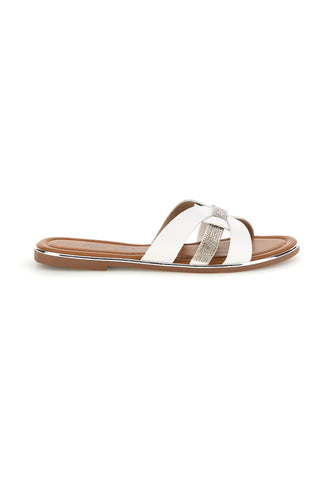 Ciabatte bianche con fasce incrociate Fun beach 14217
