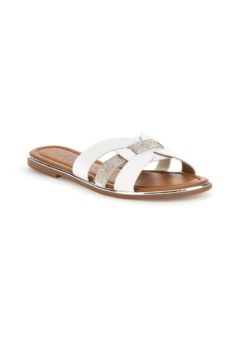 Ciabatte bianche con fasce incrociate Fun beach 14217