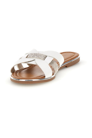 Ciabatte bianche con fasce incrociate Fun beach 14217
