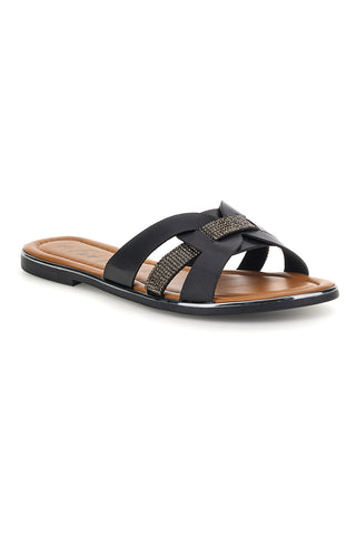 Ciabatte nere con fasce incrociate Fun beach 14217