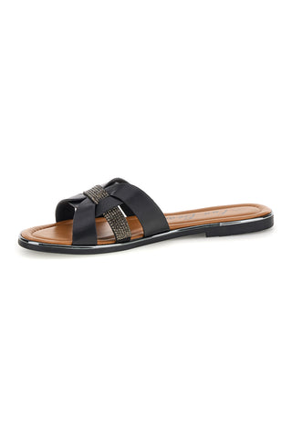 Ciabatte nere con fasce incrociate Fun beach 14217