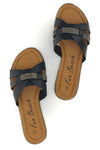Ciabatte nere con fasce incrociate Fun beach 14217