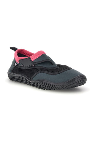 Schwarz und rosa Arena Wasserschuhe mit verstellbarem Verschluss