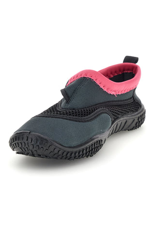 Schwarz und rosa Arena Wasserschuhe mit verstellbarem Verschluss