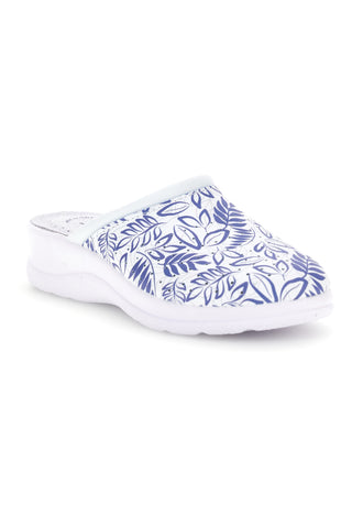 Ciabatta bianca e blu professionale con sottopiede in pelle Best Medical 2883