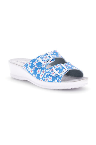 Ciabatta azzurra con sottopiede in pelle Best Medical 122F