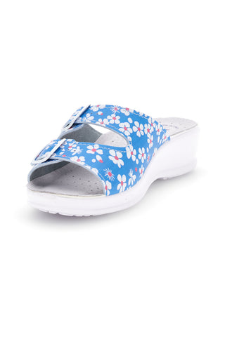 Ciabatta azzurra con sottopiede in pelle Best Medical 122F