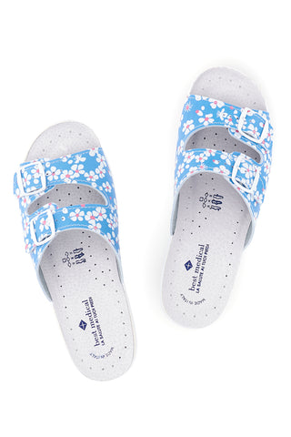 Ciabatta azzurra con sottopiede in pelle Best Medical 122F