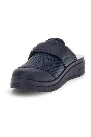 Ciabatte professionali blu in vera pelle Made in Italy Mrs chef 1768