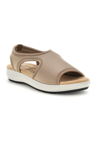 Sandali beige con suola antiscivolo e soletta comfort very soft Bio up 01