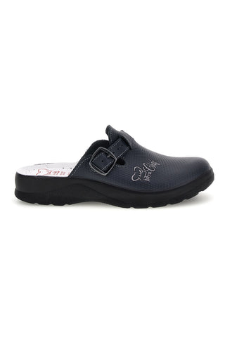 Ciabatte professionali blu in vera pelle Made in Italy Mrs Chef 8005