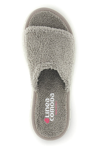 Beige Hausschuhe mit Frotteeband Linea Comoda 7990