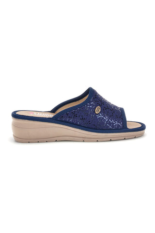 Ciabatte Blu con zeppa comfort Linea Comoda 7555