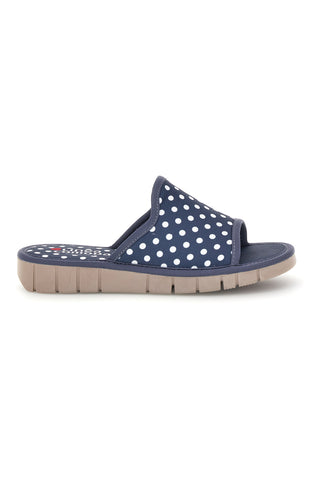 Blaue Hausschuhe mit Tupfen Comfortable Line 8536