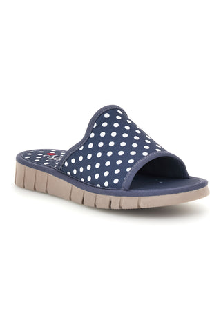 Blaue Hausschuhe mit Tupfen Comfortable Line 8536