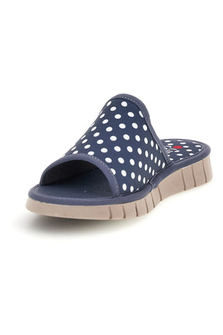 Blaue Hausschuhe mit Tupfen Comfortable Line 8536