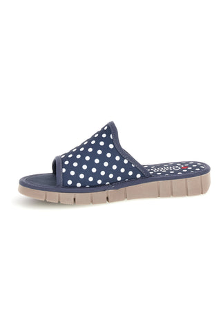 Blaue Hausschuhe mit Tupfen Comfortable Line 8536