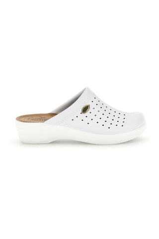 Ciabatte professionali bianche con tomaia stretch e soletta anatomica Fly flot 90T50001RB